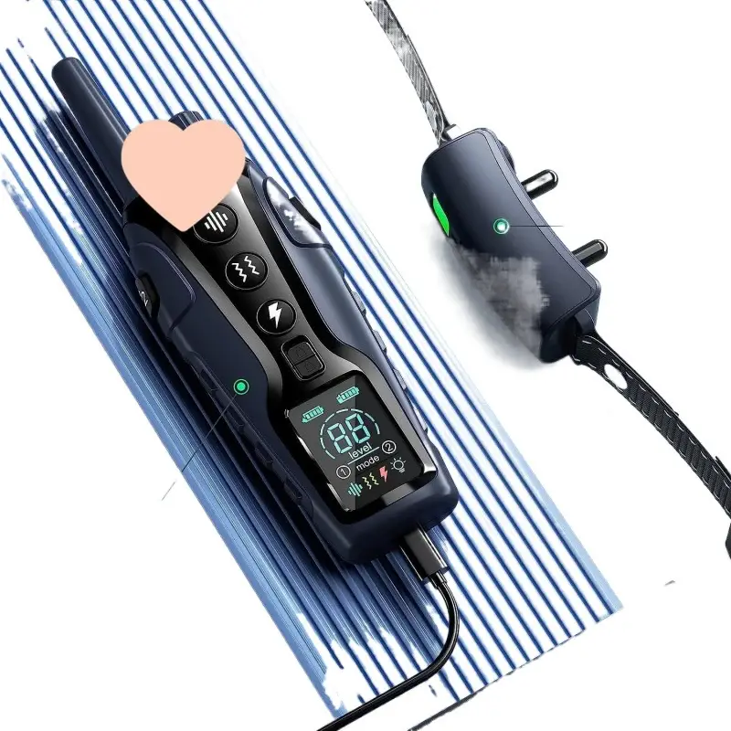 Color Screen Dog Trainer Super Long Remote Control Waterproof Dual Power Display Electric Shock Collar