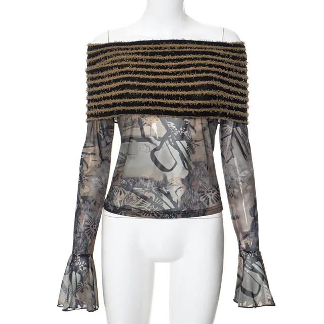 Women's Fashion Floral print Off shoulder Top Floral - Shop at LoveMi