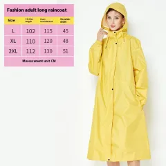 Fashion Trench Coat Raincoat Lightweight Breathable Solid Color Long Sleeve - Yellow 2002 - View 1