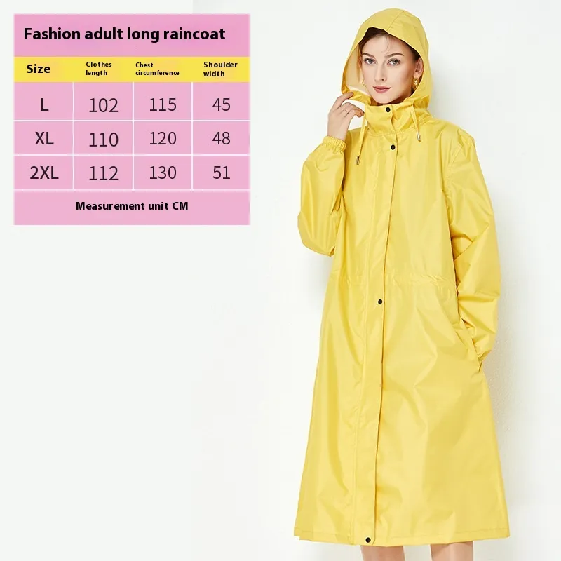 Fashion Trench Coat Raincoat Lightweight Breathable Solid Color Long Sleeve - Yellow 2002