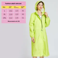 Fashion Trench Coat Raincoat Lightweight Breathable Solid Colour Long Sleeve - Fluorescent Green 2002 - View 1