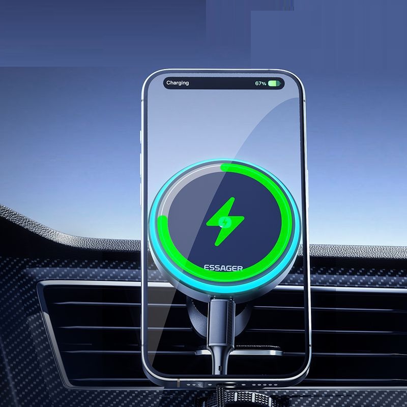 15W Air Outlet Navigation Magnetic Suction Wireless Charger On-board Bracket