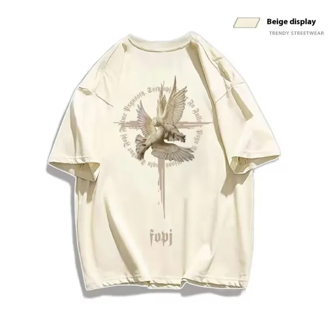 Women's Simple Printed Loose Short Sleeve Apricot - Shop at LoveMi