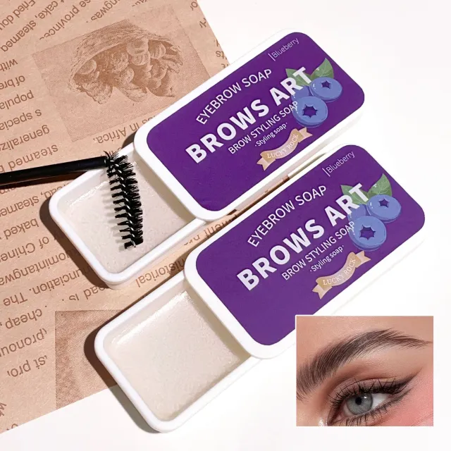 Iron Box Portable Three dimensional Light Eyebrow Hair Styling Cream Blueberry - Shop at LoveMi