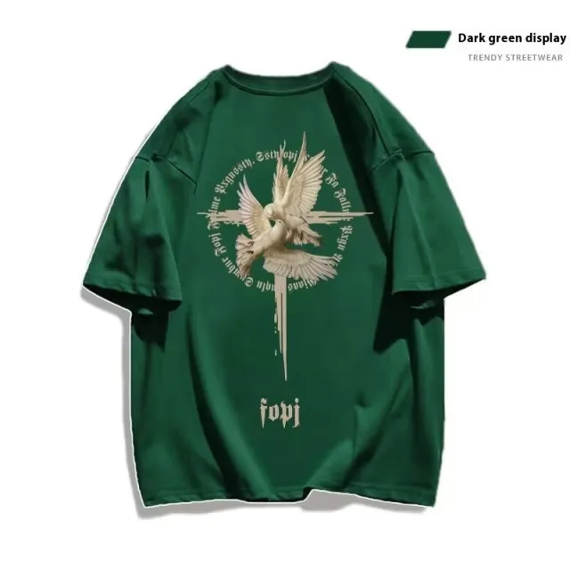 Women's Simple Printed Loose Short Sleeve Green - Shop at LoveMi