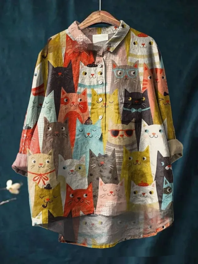 Ladies Fashion New Casual Shirt Animal Print Shirt Acs11 S - Shop at LoveMi