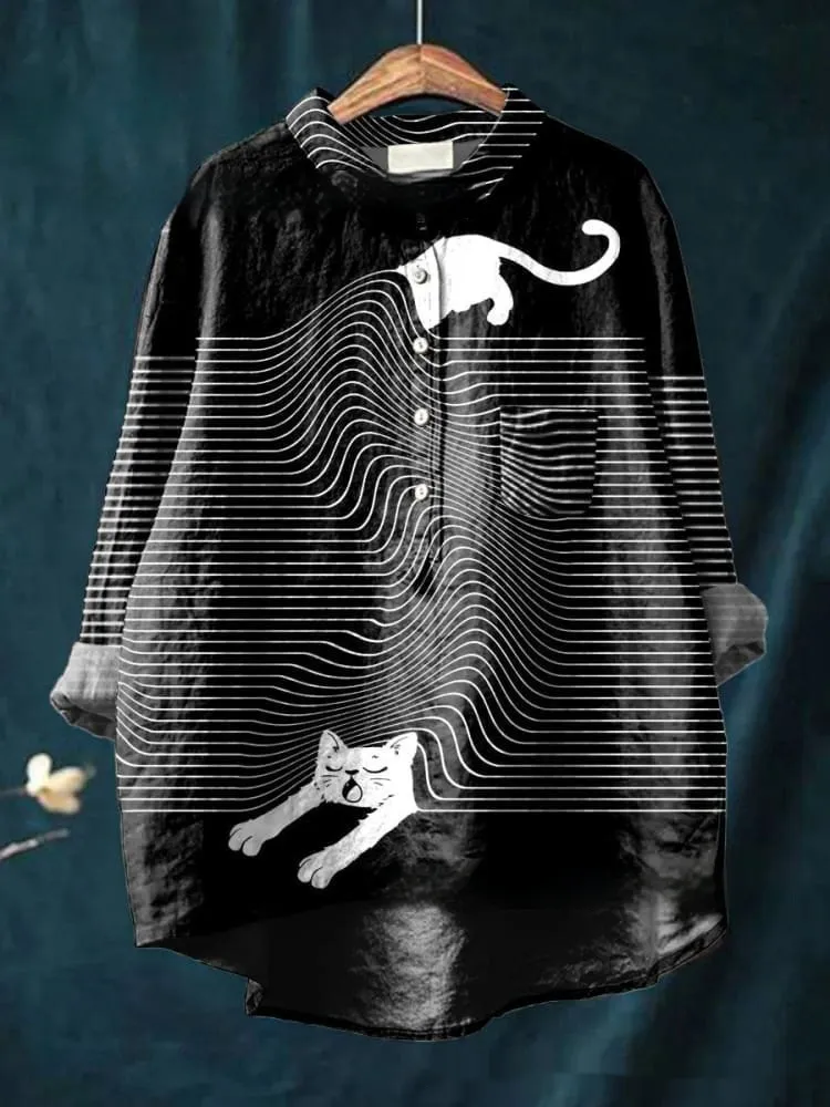 Ladies Fashion New Casual Shirt Animal Print Shirt - Acs9-4Xl