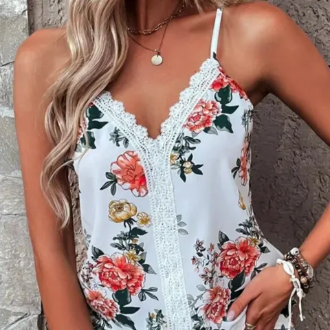 Summer New Women's Vest V-neck Print