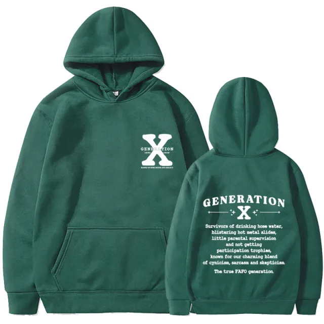 GENERATION X New Hoodie Loose Dark Green - Shop at LoveMi