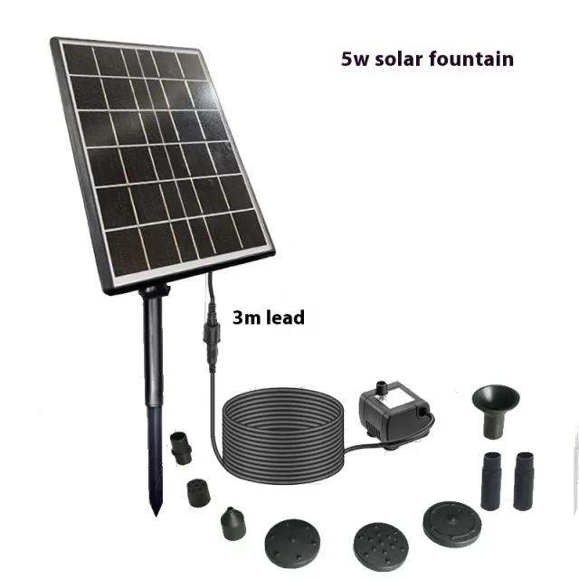 Solar Fountain Oxygen Rockery Water Garden Bird Bathtub Floating Fountain 5W Fountain - Shop at LoveMi