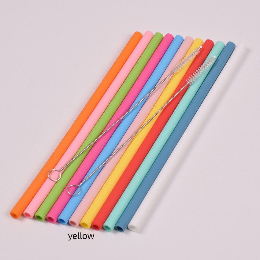 Silicone Straw Long And Suit Folded