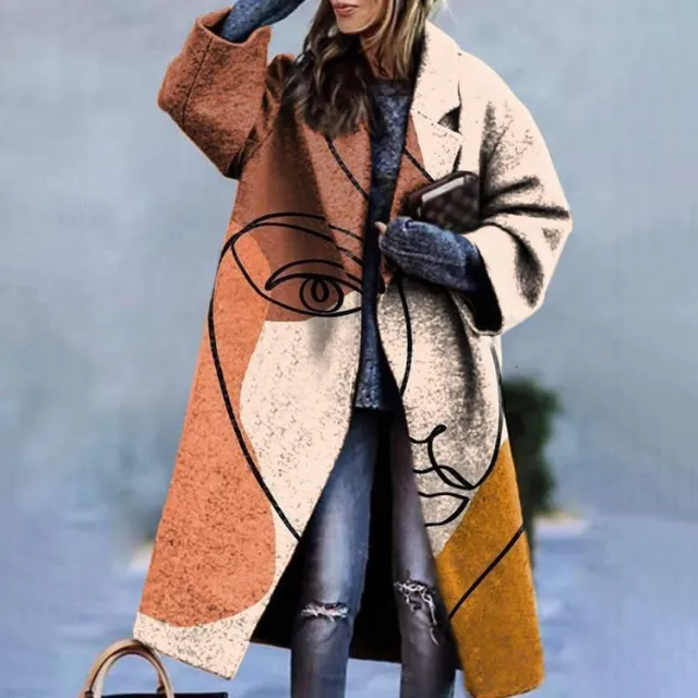Women's Printed Dragon And Phoenix Woolen Coat Figure 58 4Xl - Shop at LoveMi