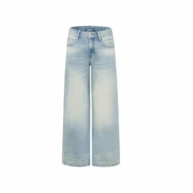 Women's Wide leg Jeans Fashion High Waist Straight Pants Blue - Shop at LoveMi