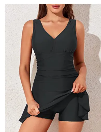 Ladies New Printed Backless Siamese Swimsuit Black - Shop at LoveMi