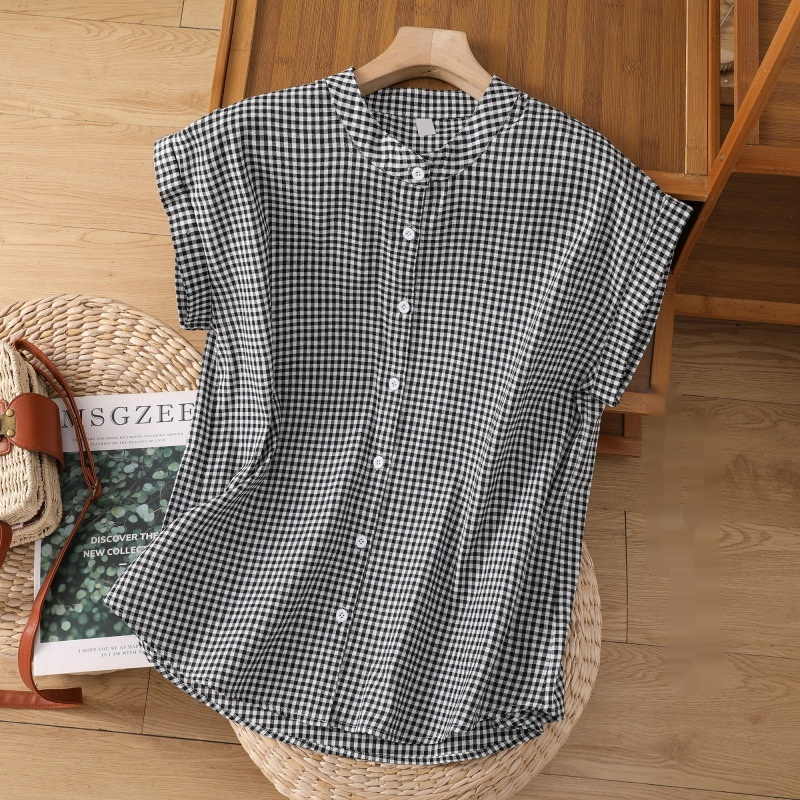 Women's Summer Loose Comfort And Casual Top Plaid M - Shop at LoveMi