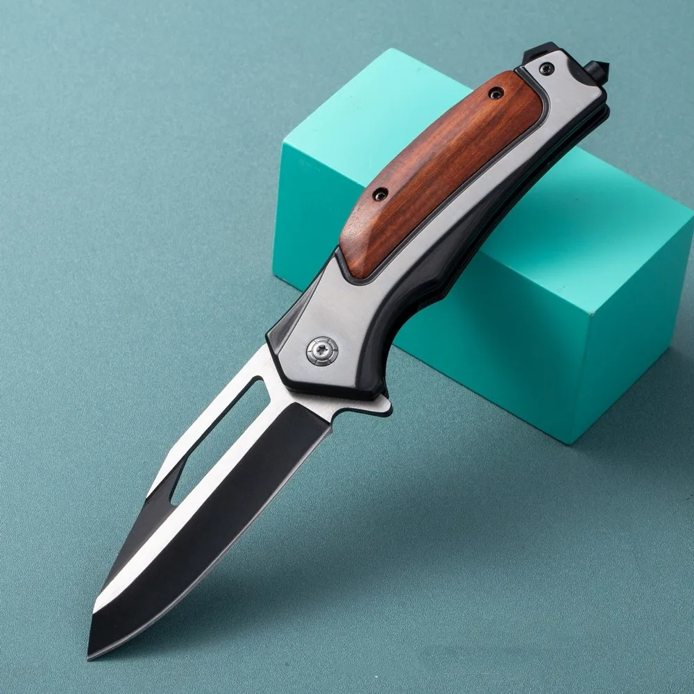 Portable Outdoor Tactics Multi-function Folding Knife - Brown