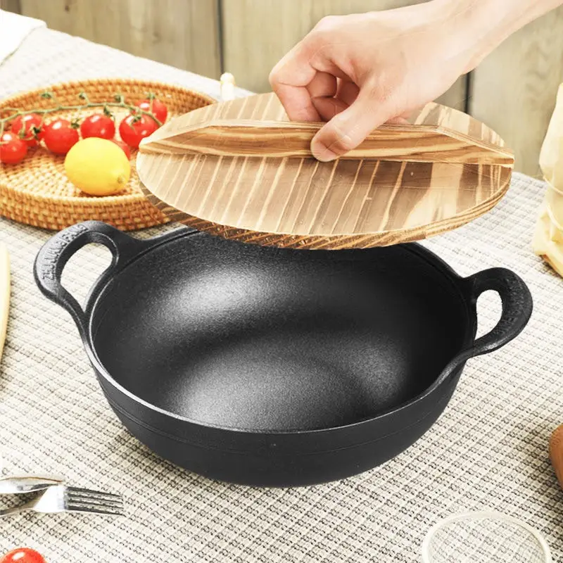 Household Chinese Pig Iron Uncoated Ingot Stew Pot