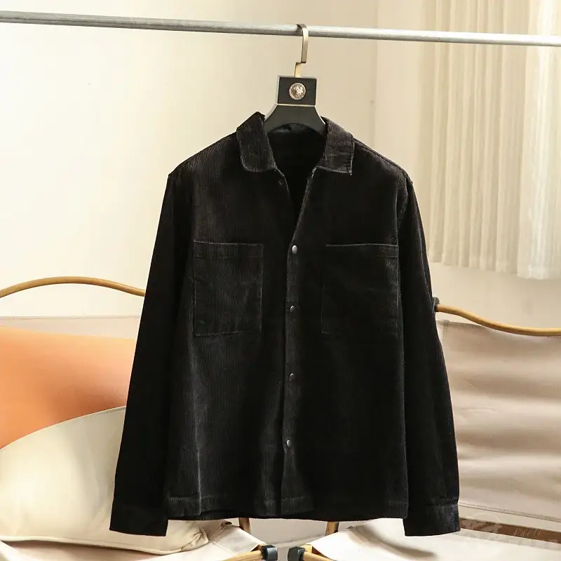 Pure Cotton Corduroy Men's Solid Color Casual Long Sleeves