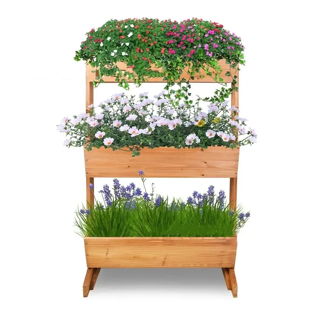Outdoor Anti-corrosion Multi-layer Flower Stand Wooden