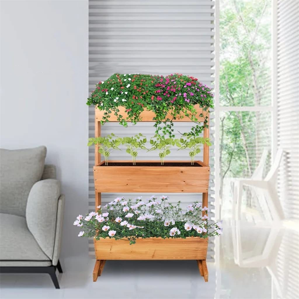 Outdoor Anti-corrosion Multi-layer Flower Stand Wooden