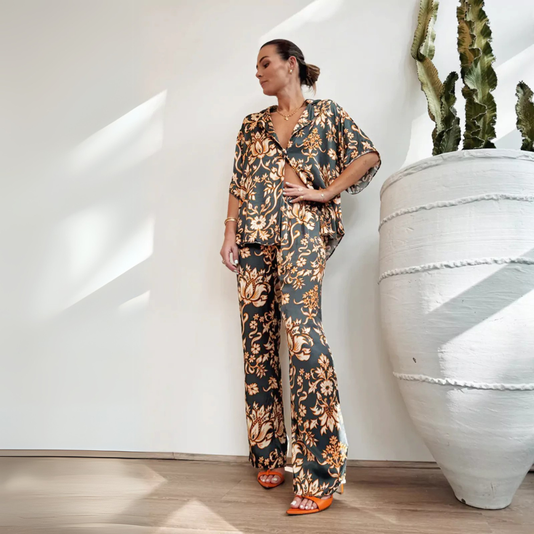 European And American Casual All-matching Printed Suit