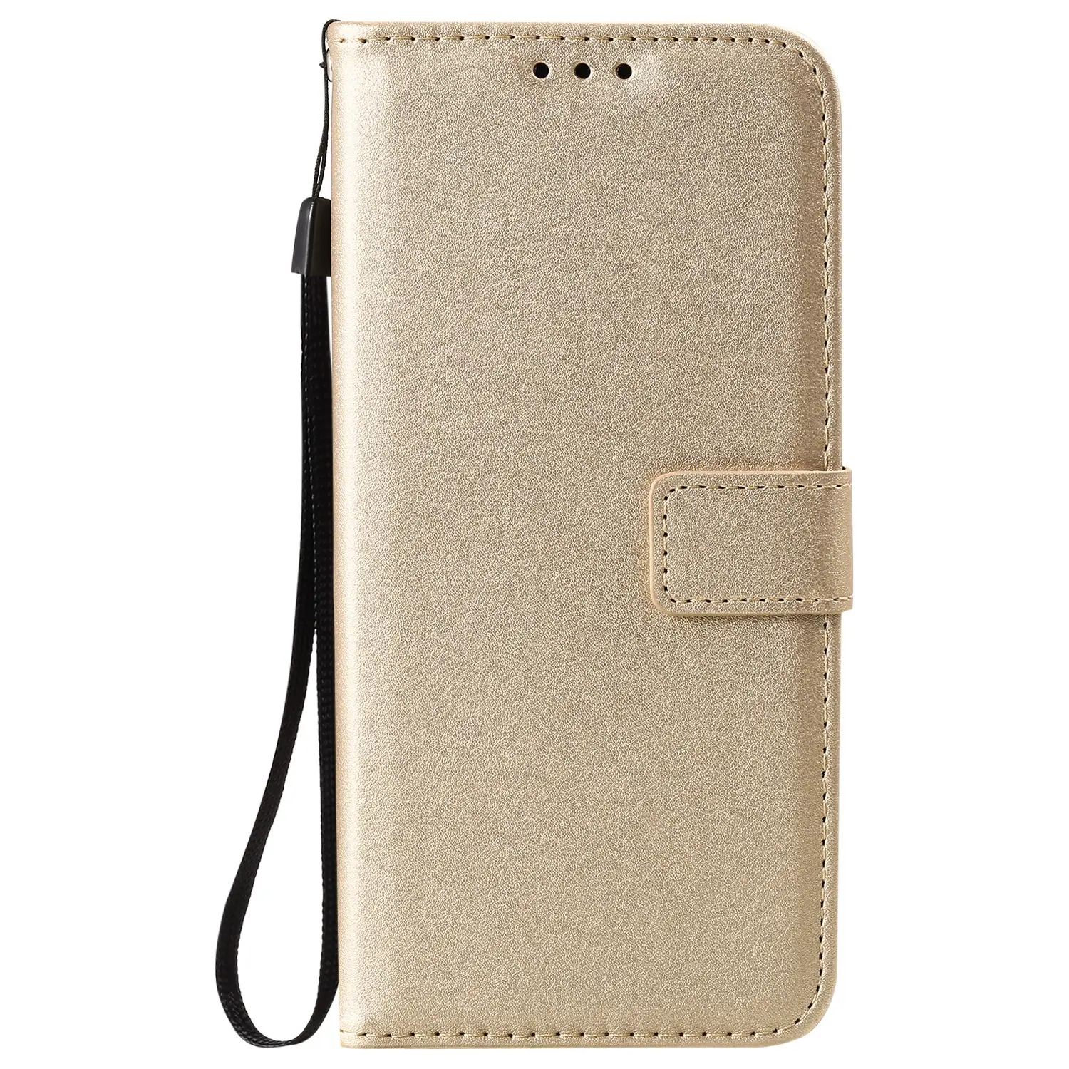 Solid Color Business Leather Flip Card Holder Phone Case
