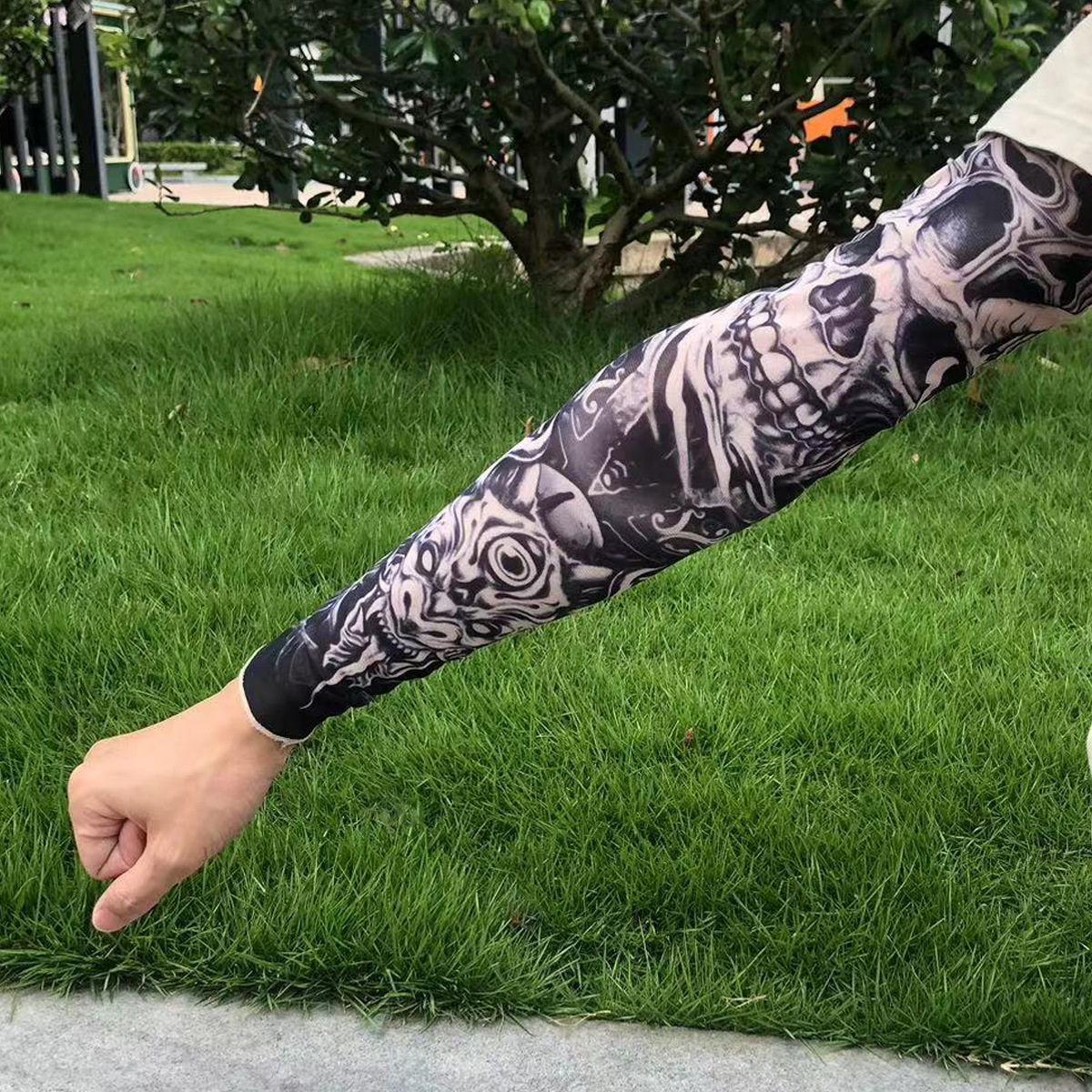 Outdoor Sports Tattoo Oversleeve Flower Arm Tattoo Polyester Sunscreen Sets