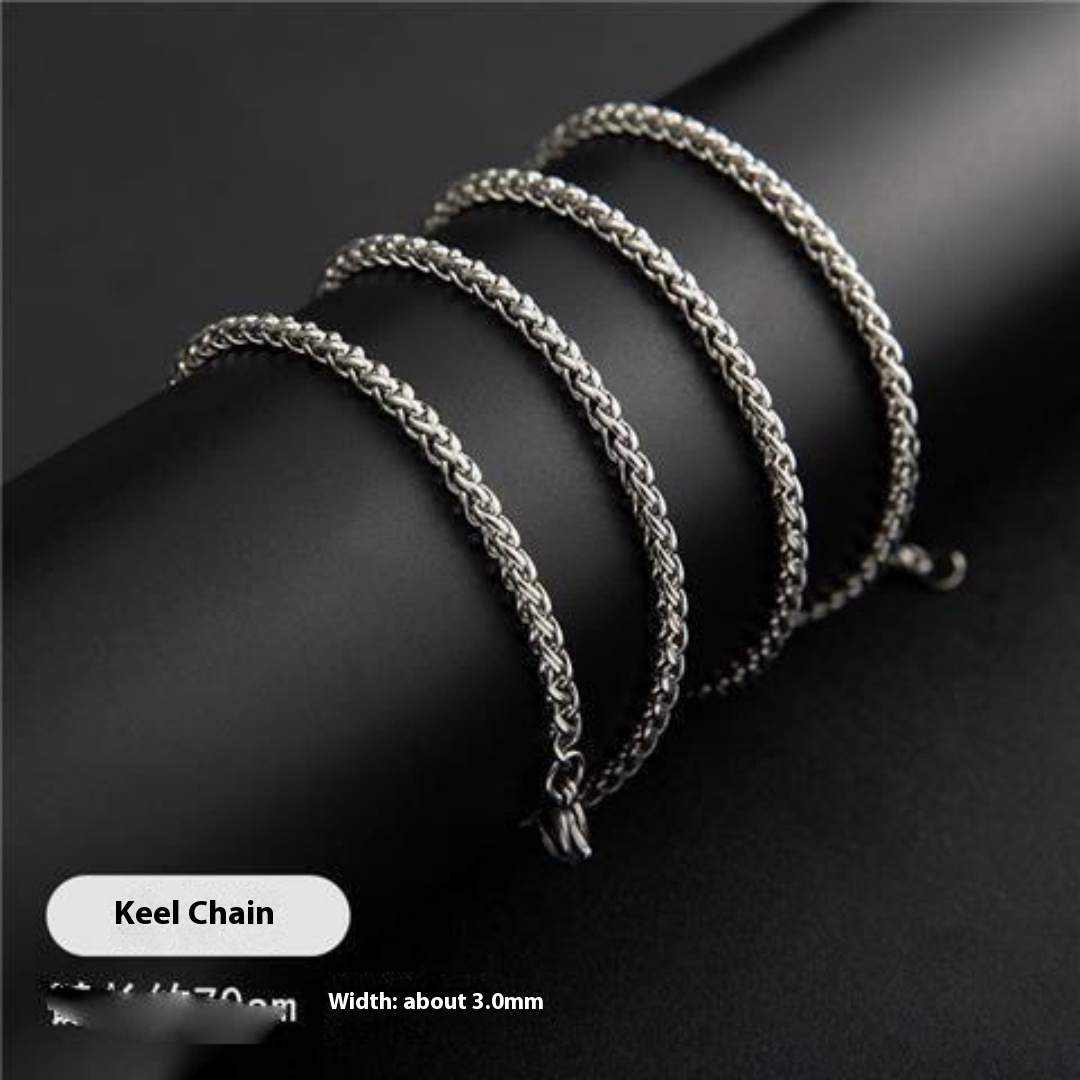 Men's Titanium Steel Necklace Without Pendant Korean Version Personality