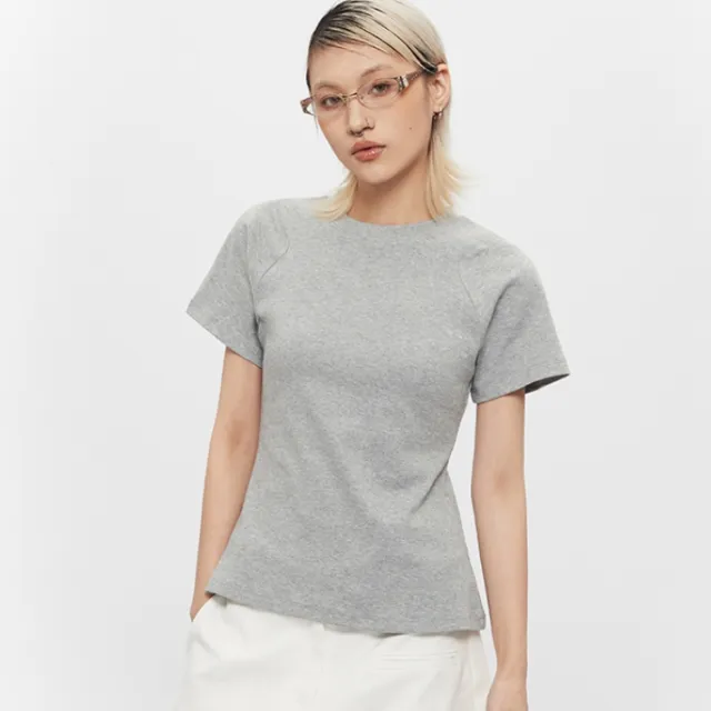 Summer Solid Color Small New Short Sleeve Gray - Shop at LoveMi