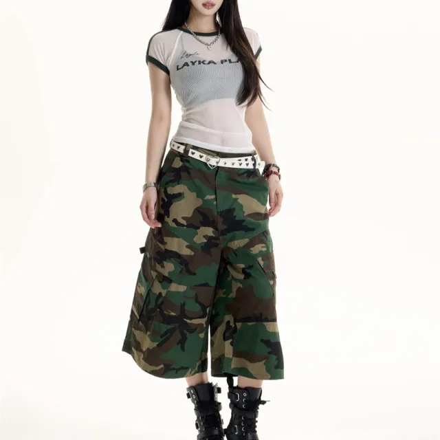 American Retro Simple Camouflage Cargo Pants Camouflage - Shop at LoveMi