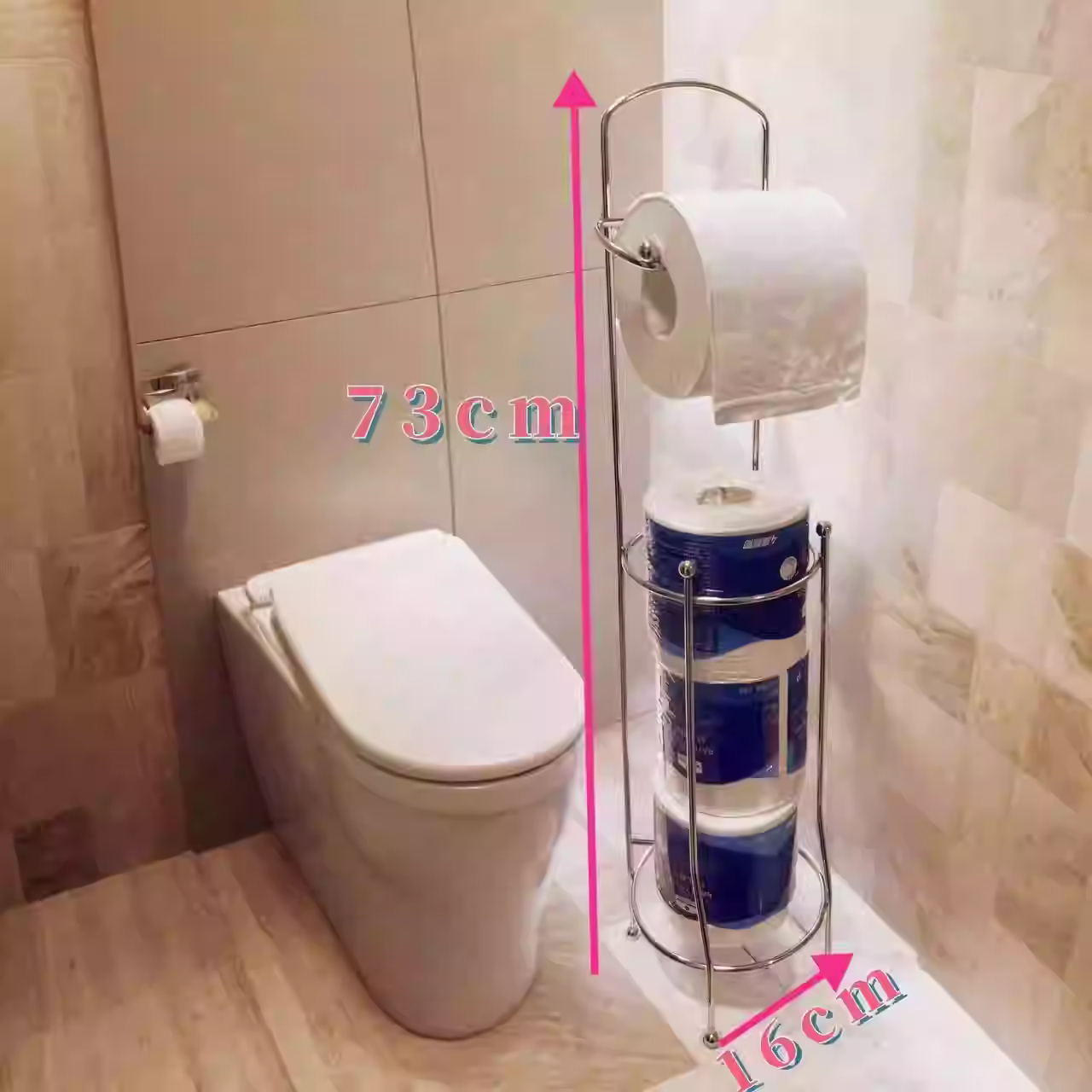 Toilet Waterproof Creative Floor Mounted Non Perforated Roll Paper Holder