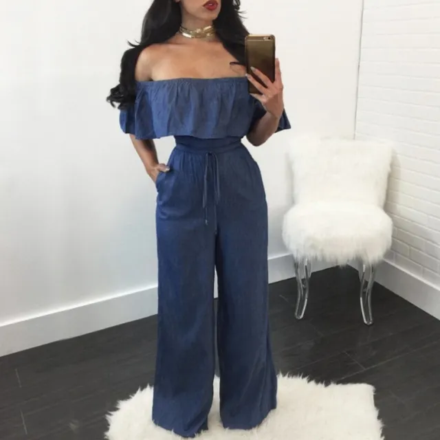 Women's Wide leg Ruffled Jumpsuit European And American Sexy - Shop at LoveMi