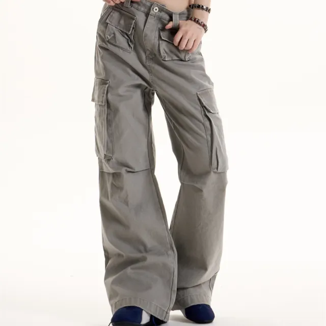 Retro Multi pocket Cargo Pants Grey - Shop at LoveMi