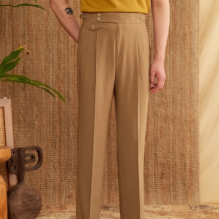Men's Italian Naples High Waist Suit Pants