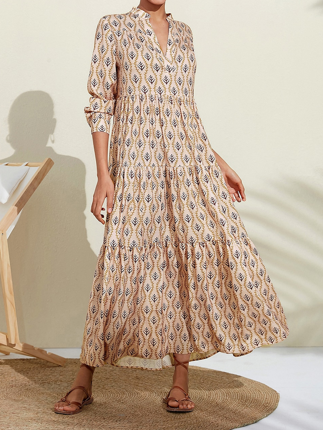 Women's Fashion Personalized Printed Long Sleeve Dress