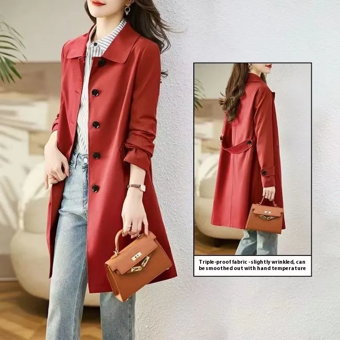 Anti-Aging Elegant Casual Slim-fitting Workwear Coat - Red