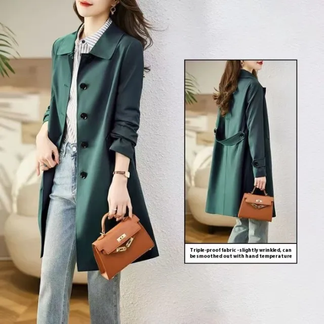 Anti Aging Elegant Casual Slim fitting Workwear Coat Hsyp1077 Dark Green - Shop at LoveMi