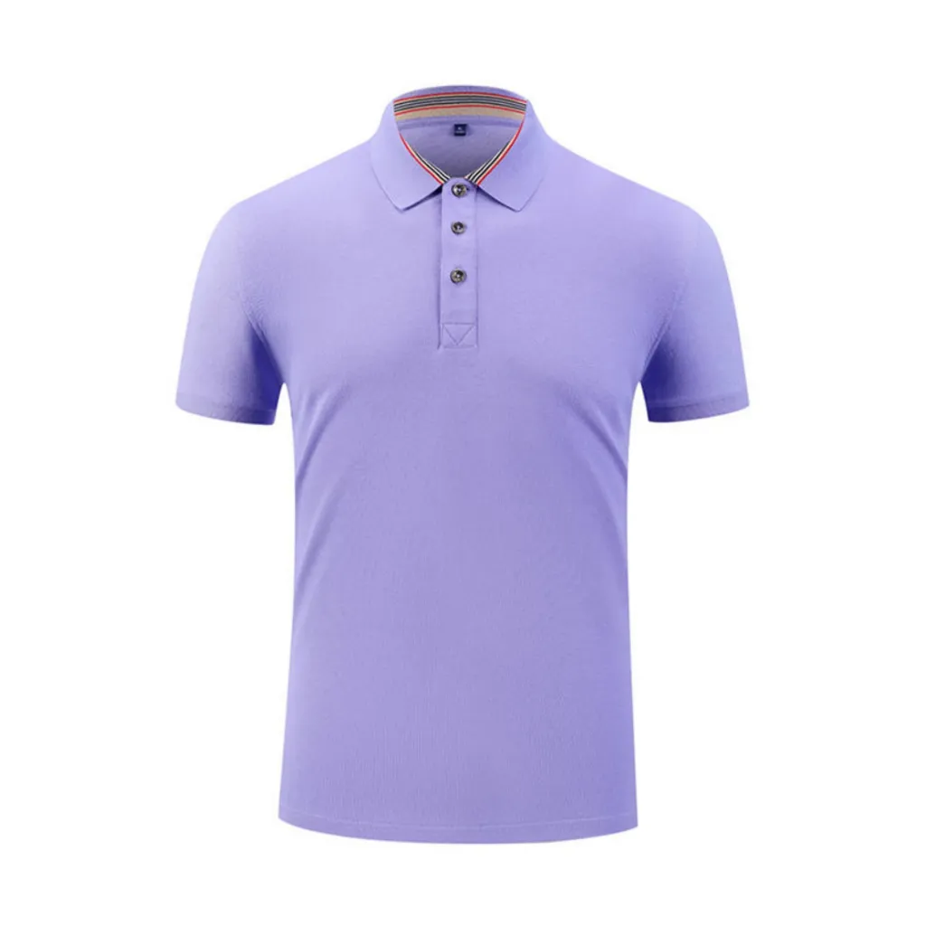 Polo Shirt Summer Long-staple Cotton Overalls - Purple