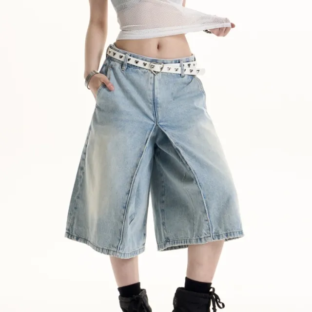 American Retro Style Washed Cropped Jeans Cropped Pants - Shop at LoveMi
