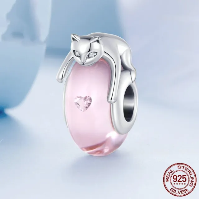 925 Sterling Silver Glass Cat Beaded Bracelet Bsc802 - Shop at LoveMi