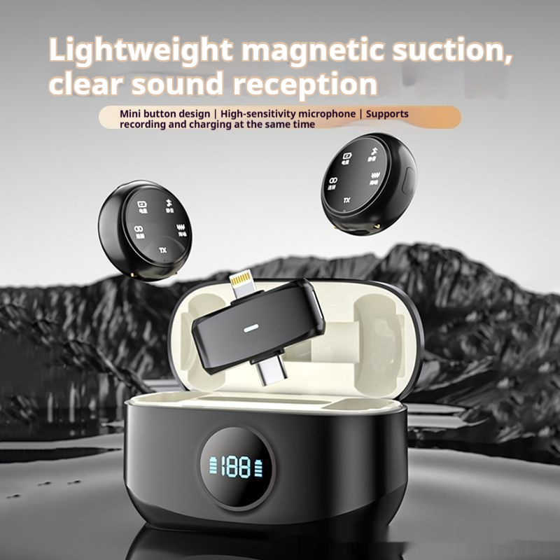 Magnetic Button Wireless Lavalier Microphone