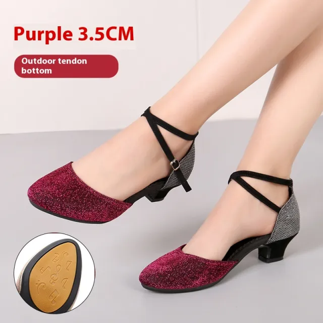 New Latin Dance Shoes Women's Soft Bottom Purple - Shop at LoveMi