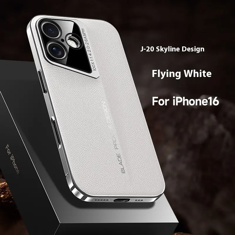 Fashion Electroplated Plain Leather Luxury Phone Case