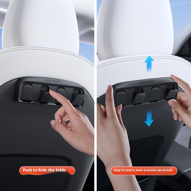 Suitable For Huanxin ModelY3 Rear Seat Car Folding Hook Storage Accessories