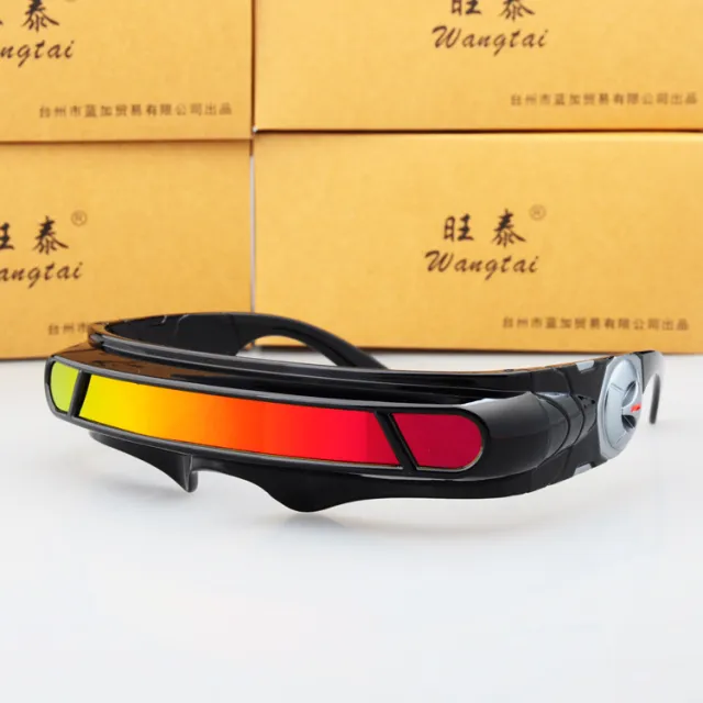 Laser Eye Sunglasses Outdoor Sports Black Framed Red Mercury - Shop at LoveMi