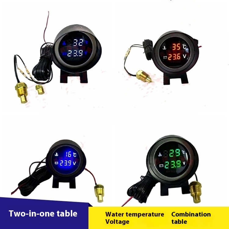 Gun-type Water Temperature Voltage One-piece Meter Digital Display Car Modification Instrument