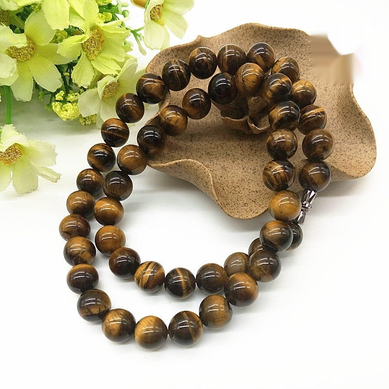 Simple And Versatile Yellow Tiger Eye Stone Necklace