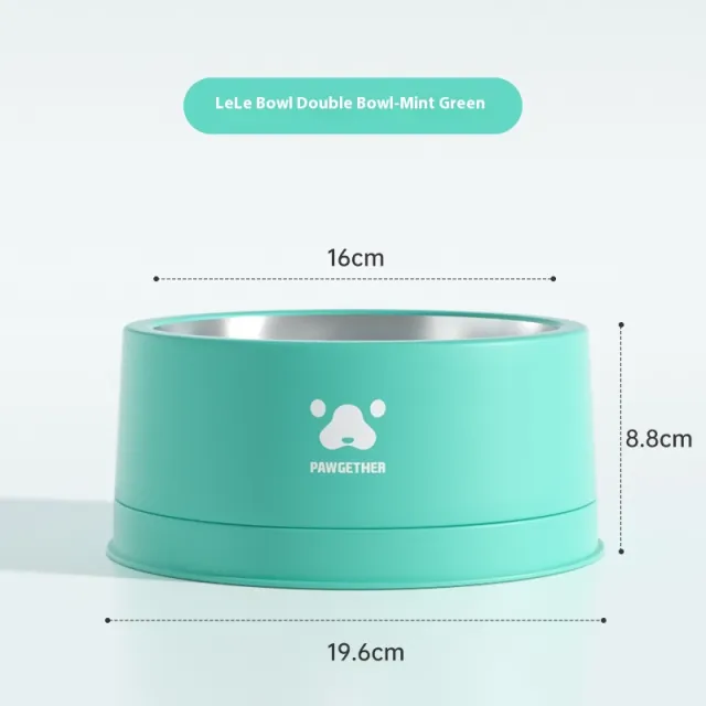 Pet Stainless Steel Anti tumble Drinking Dog Food Rice Basin Mint Green - Shop at LoveMi