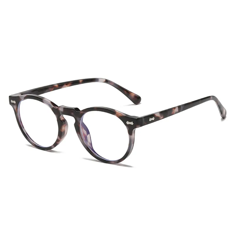 Literary retro round Japanese and Korean fashionable rice nail sunglasses - C19