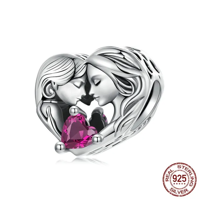 Mother And Daughter Family S925 Sterling Silver Accessories Beaded Pendant Scc3063 - Shop at LoveMi